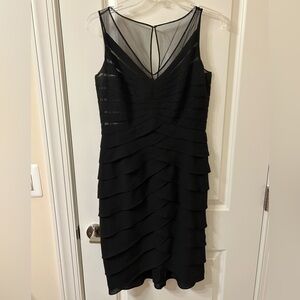 Adrianna Papell Black Ruched Sheath Dress